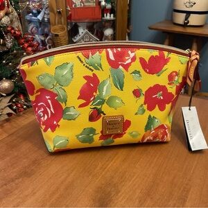 Dooney & Bourke Yellow Floral Cosmetic Bag NWT